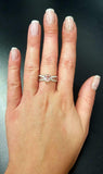 1.6ct Engagement Ring Oval Cut Peach Morganite Split Shank 14k White Gold Finish