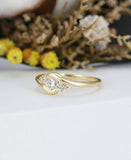 0.5ct Round Cut Diamond Engagement Ring 14k Yellow Gold Finish Swirl Solitaire