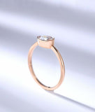 1ct Pear Cut Diamond Engagement Ring Bezel Set Solitaire 14k Rose Gold Finish