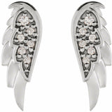 0.5ct Round Cut VVS1 Diamond Angel Wing Stud Earring Women 14k White Gold Finish