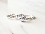 4Ct Oval Cut Diamond Bridal Trio Set Vintage Ring Band 18K White Gold Finish