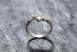 1.2ct Engagement Ring Round Cut Diamond Bypass Style 14k White Gold Finish