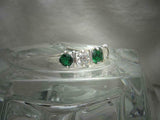 1.2ct Round Cut Green Emerald 5 Stone Stackable Wedding Band 14k White Gold Over