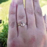 1.7ct Oval Cut Peach Morganite Engagement Ring Solitaire 14k Rose Gold Finish