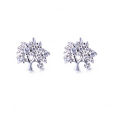 1.3ct Round Cut Diamond Tree Branch Style Stud Earrings 14k White Gold Finish