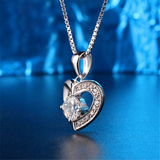 1.2ct Round Cut VVS1D Diamond Pendant Heart Shape 14k White Gold Finish NO CHAIN