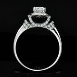 3Ct Round Cut Diamond Stylish Halo Women Engagement Ring 14K White Gold Finish