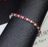 20ct Oval Cut Pink Ruby Diamond Elegant Tennis Bracelet 14k White Gold Finish