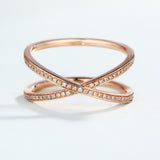 Criss Cross Half Eternity Wedding Band 1ct Round Cut Diamond 14k RoseGold Finish