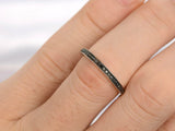 1.2ct Round Cut Black Diamond Wedding Ring Band Half Eternity 18k WhiteGold Over