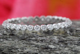 Bubble Full Eternity Wedding Ring Band 1.6ct Round Diamond 14k White Gold Finish