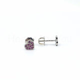 0.5ct Round Cut Simulated Amethyst Cluster Stud Earrings 14k White Gold Plated