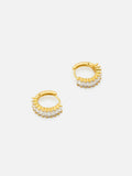 1ct Huggies Earrings Radiant Cut Diamond Petite 14k Yellow Gold Finish