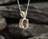 2ct Peach Morganite Pendant Oval Cut Solitaire 14k White Gold Finish NO CHAIN