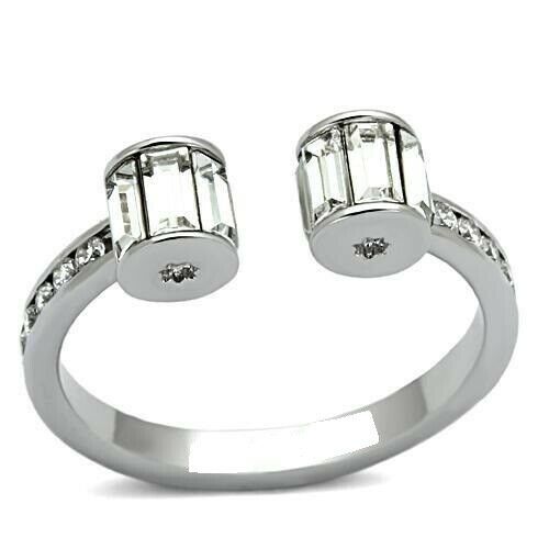 3Ct Baguette Round Cut Diamond Unique Open Wedding Band 14K White Gold Finish