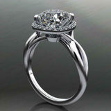 Halo Split Band Engagement Ring 2.4ct Round Cut Diamond 14k White Gold Finish