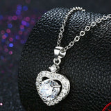 1.6ct Round Cut VVS1 Diamond Pendant with Chain Heart Shape 14k WhiteGold Finish