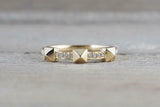 0.4ct Round Cut Diamond Wedding Band 14k YellowGold Finish Pyramid Half Eternity