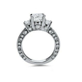 2.5Ct Round Cut Diamond Vintage Trilogy Engagement Ring 14K White Gold Finish