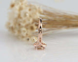 2ct Oval Cut Morganite Engagement Ring Diamond Halo Split Band 14k RoseGold Over