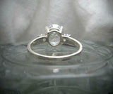 Five Stone Solitaire Engagement Ring 3ct Oval Cut Diamond 14k White Gold Finish