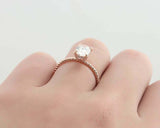 1.5ct Oval Cut Diamond Engagement Ring Twist Rope Style 14k Rose Gold Finish