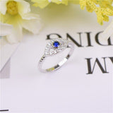 1ct Round Cut Blue Sapphire Engagement Ring 14k White Gold Finish Hollow Rope