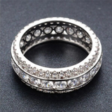 3ct Round Cut Diamond Wedding Ring 14k White Gold Over Unique Full Eternity Band