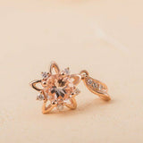 1.2ct Round Cut Diamond Pendant with Chain Fancy Star Design 14k RoseGold Finish