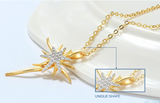 1ct Round Cut Diamond Starfish Unique Design Pendant Chain 14k YellowGold Finish