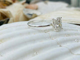 2.5ct Engagement Ring Cushion Cut Diamond Solitaire Design 14k White Gold Finish