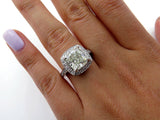 5Ct Cushion Cut VVS1/D Diamond Halo Vintage Engagement Ring 14K White Gold Over