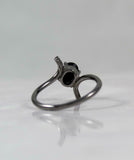 1ct Engagement Ring Oval Cut Black Diamond Solitaire Bypass 14k BlackGold Finish