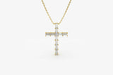 1.2ct Baguette Cut Diamond Holy Cross Pendant with Chain 14k Yellow Gold Finish