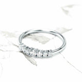 Half Eternity Wedding Ring Band 0.85ct Round Cut Diamond 14k White Gold Finish