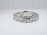 2ct Round Cut Diamond Half Eternity Milgrain Wedding Ring 14k White Gold Finish