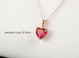 1.5Ct Heart Cut Pink Ruby Solitaire Lovers Pendant 14K Rose Gold Finish NO CHAIN