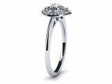 1.4ct Heart Cut VVS1D Diamond Halo Solitaire Engagement Ring 14k White Gold Over