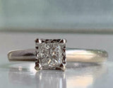 1.1ct Princess Cut Diamond Solitaire Promise Engagement Ring 14k White Gold Over