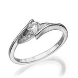 1ct Round Cut Diamond Bypass Style Solitaire with Accent Ring 14k WhiteGold Over