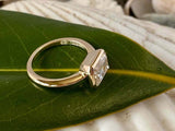 1.5ct Engagement Ring Emerald Cut Diamond Solitaire Design 14k YellowGold Finish