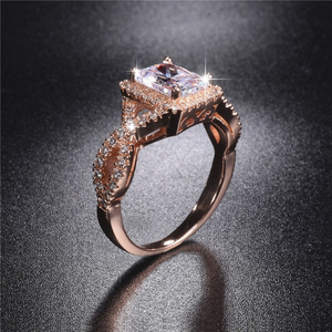 2ct Radiant Cut VVS1D Diamond Engagement Ring 14k Rose Gold Finish Halo Infinity