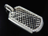 1.25ct Round Cut VVS1D Diamond Pendant Dog Tag 14k White Gold Finish NO CHAIN