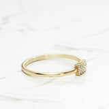 Minimalist Cluster Engagement Ring 1ct Round Cut Diamond 14k Yellow Gold Finish