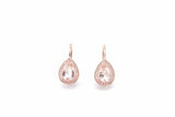 2ct Pear Cut Champagne Morganite Tear Drop Stud Earring 14k Rose Gold Finish New