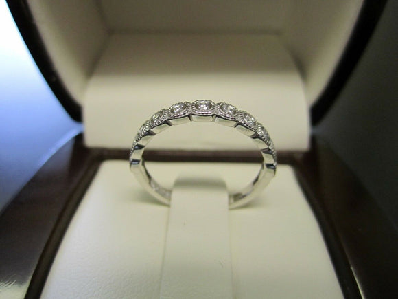 1.5Ct Round Cut Diamond Milgrain Half Eternity Wedding Band 14K White Gold Over