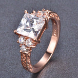 1.8ct Princess Cut Diamond Engagement Ring 14k Rose Gold Finish Antique Vintage