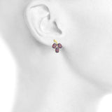 2.3ct Drop Earrings Oval Cut Red Garnet Berry Fruit 14k Yellow Gold Finish