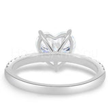 1.2ct Heart Simulated Diamond Solitaire with Accents Ring 14k White Gold Plated