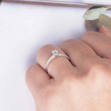 1.2ct Oval Cut Blue Aquamarine Accents with Solitaire Ring 14k White Gold Finish